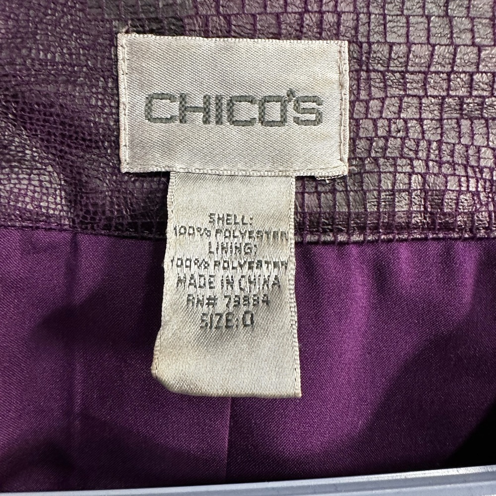 Chico's Rich Purple Textured Blazer - Picture 6 of 7